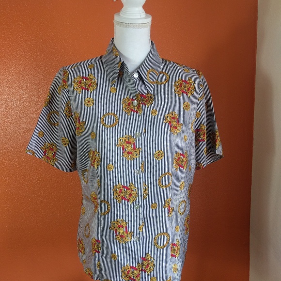 LAUREN LEE EMBELLISHED BUTTON DOWN SHIRT SIZE 8 - Picture 1 of 3